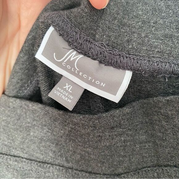 JM Collection Women’s Relaxed Fit Elastic Waist Loungewear Pants Gray XL - Picture 2 of 3